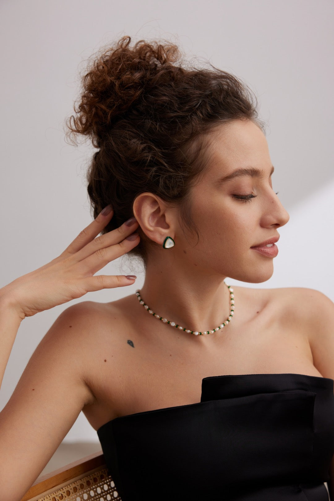 Boucles d'oreilles Triangle Nacre