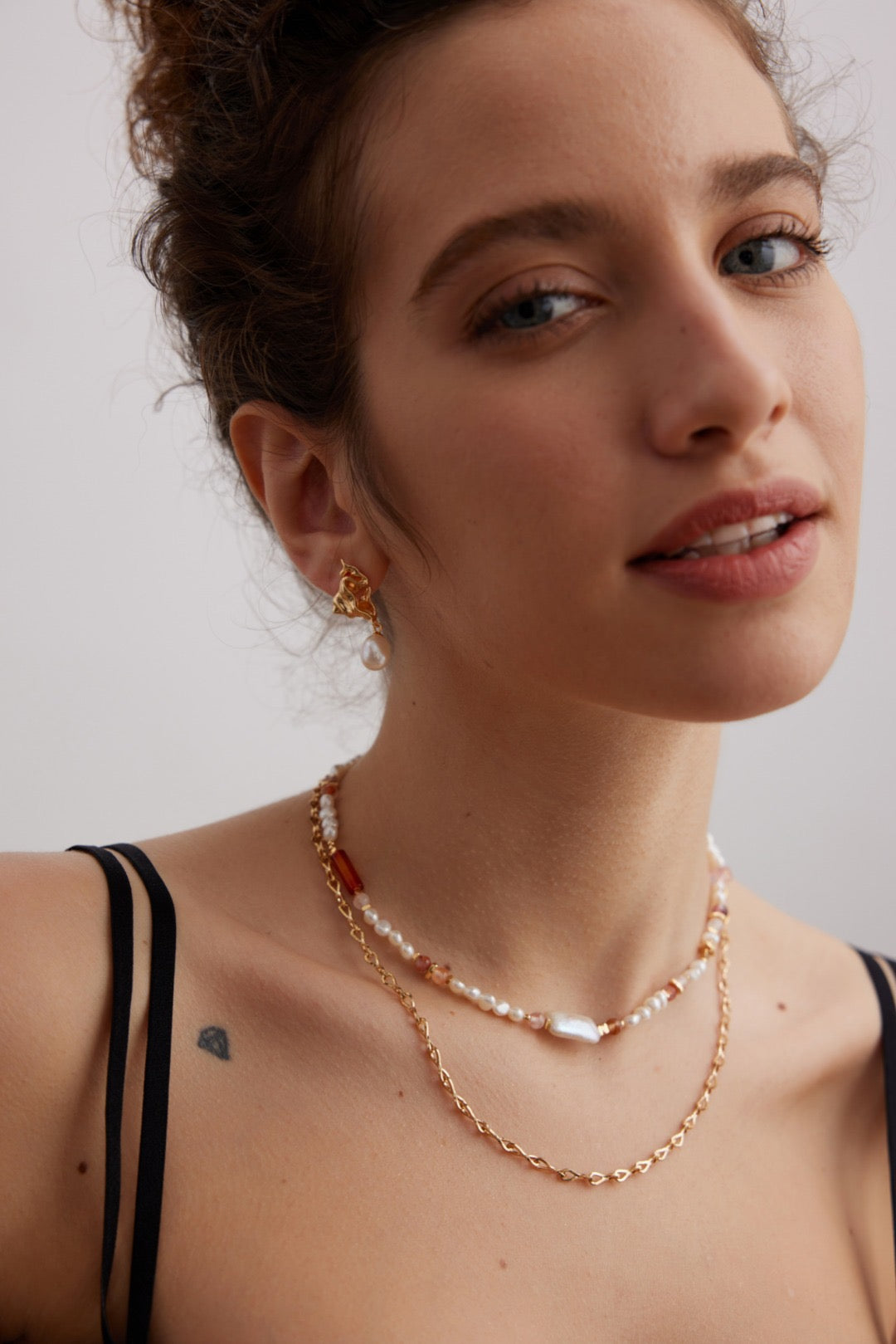 Collana bohémien rosa