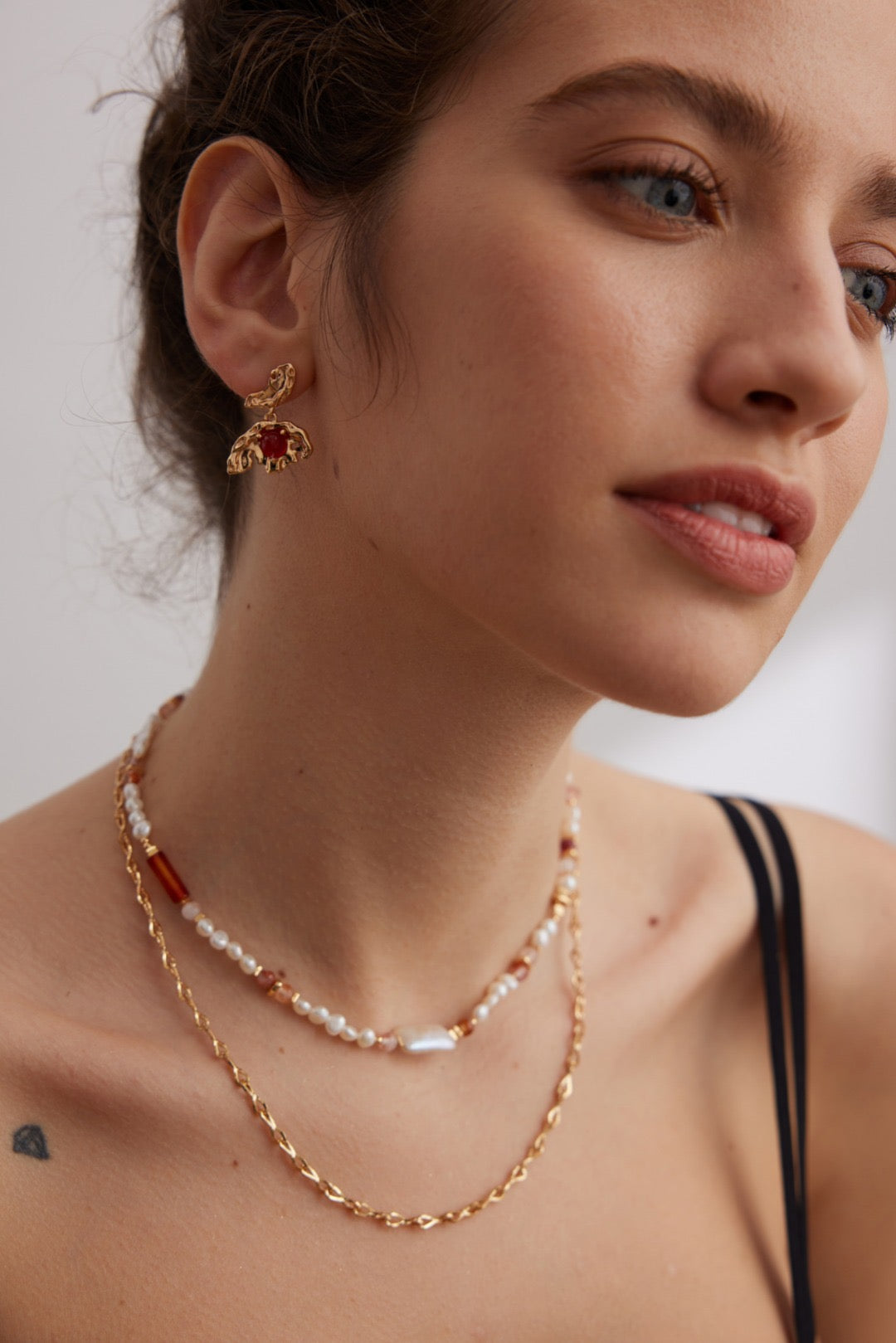 Collana bohémien rosa