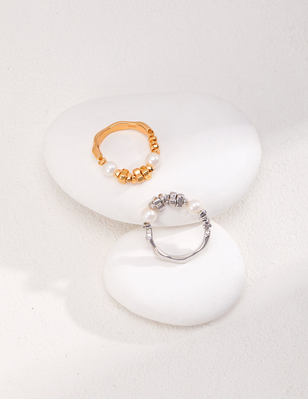 Bague Éclats d'Argent ,Argent 925 / Perle naturelle