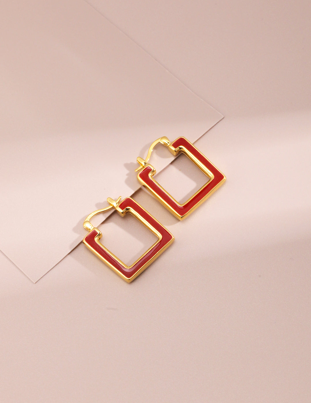 Boucles d'oreilles Yun Argent 925 / émail en goutte