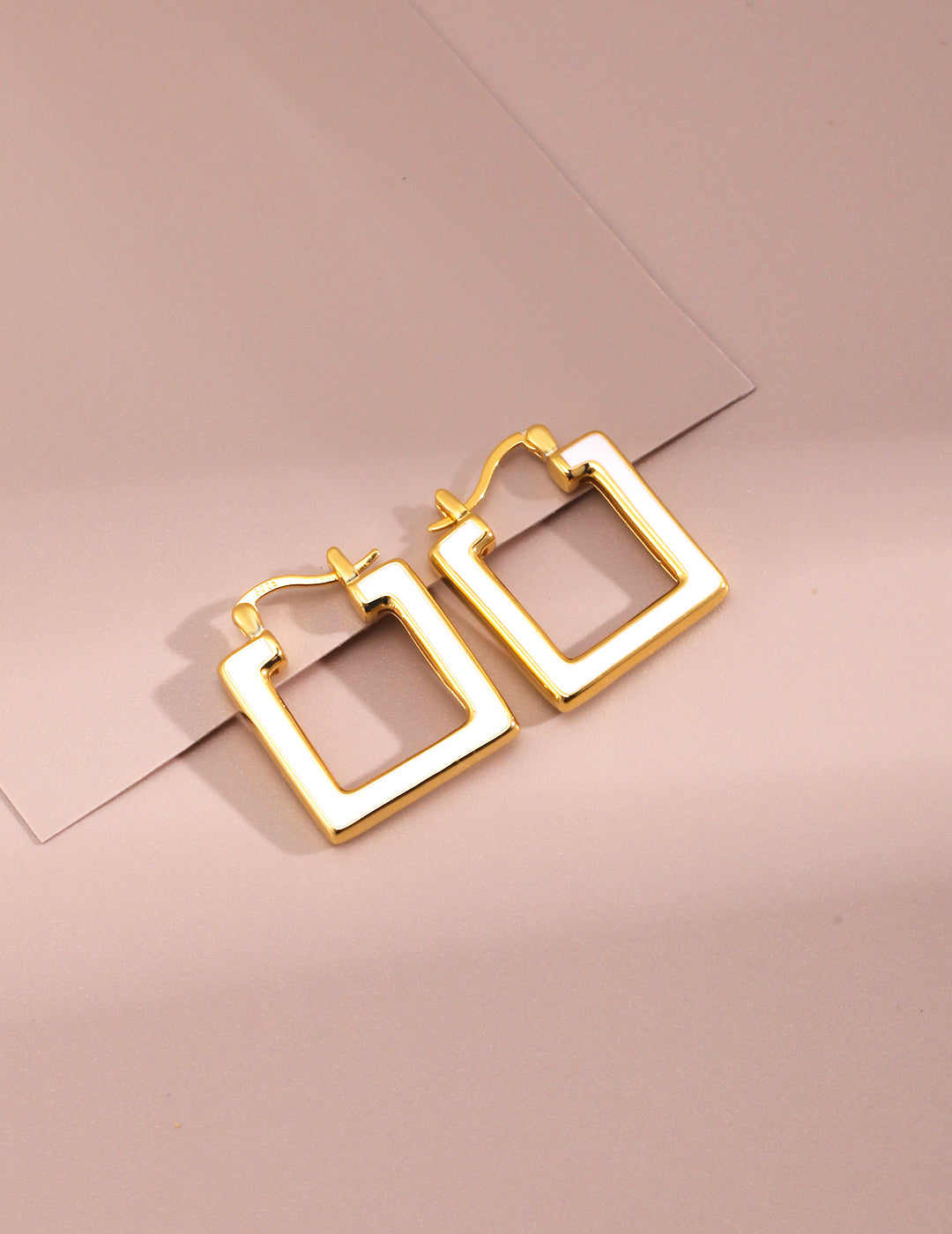 Boucles d'oreilles Yun Argent 925 / émail en goutte