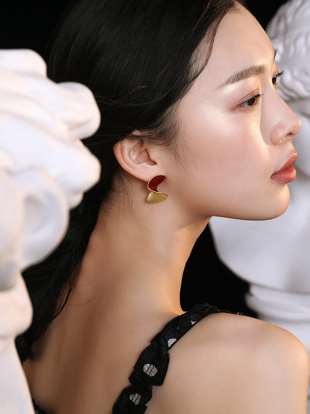 Red enameled Passion earrings