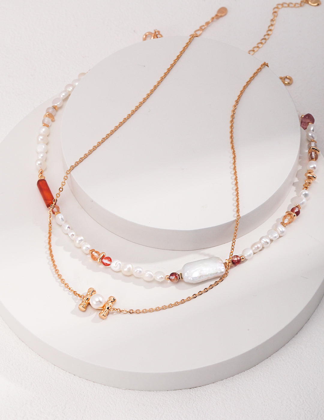 Collana bohémien rosa