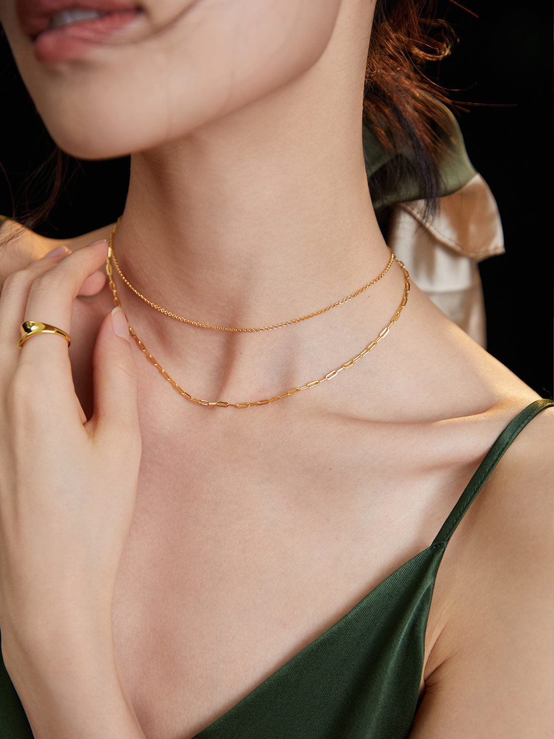 Collier en argent à double chaine