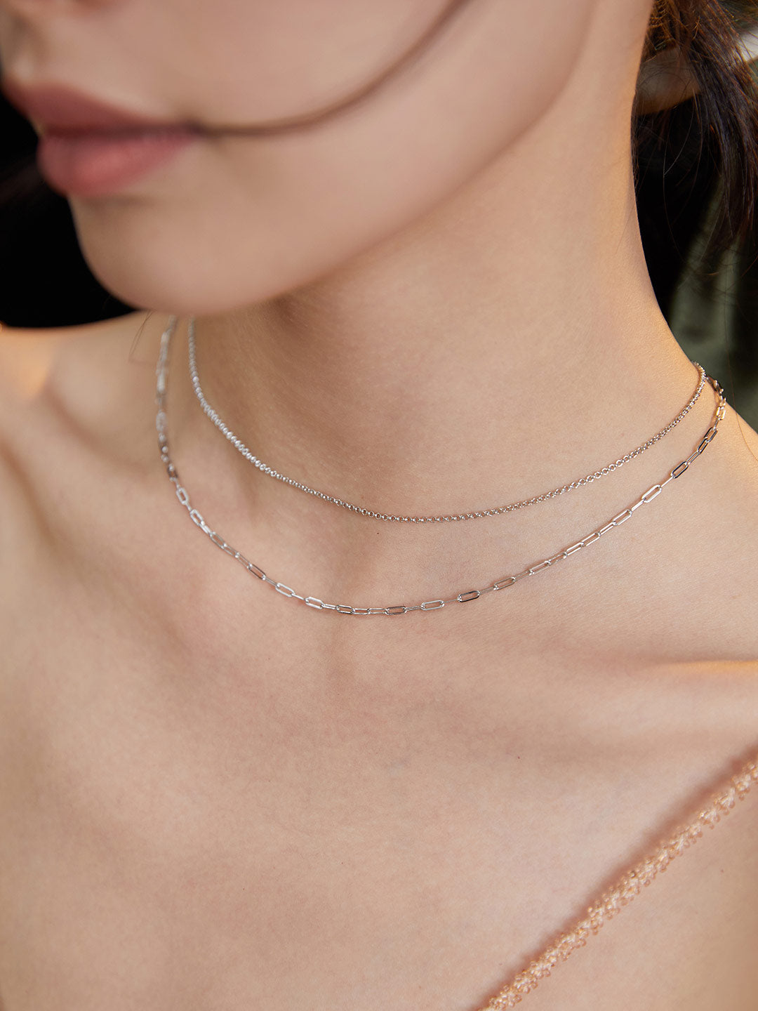 Collier en argent à double chaine