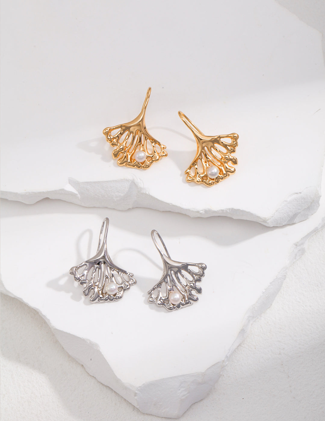 Boucles d'oreilles Feuilles de Ginkgo