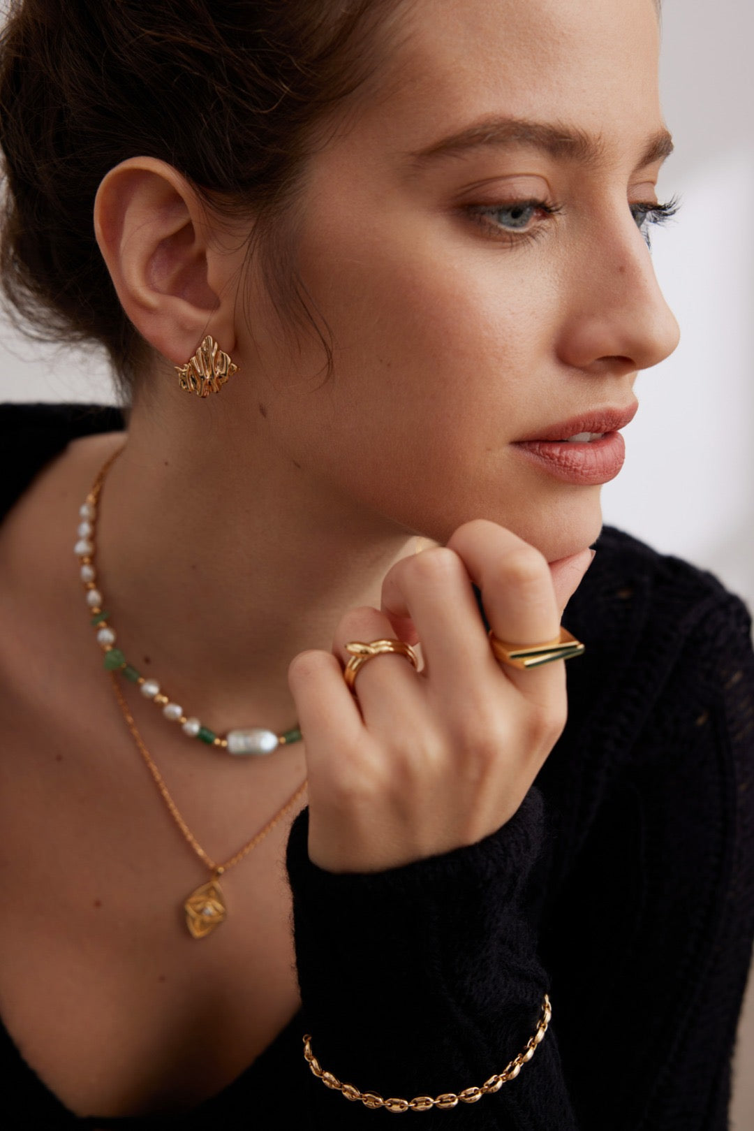 Boucles d'oreilles Feuilles chiffonnées