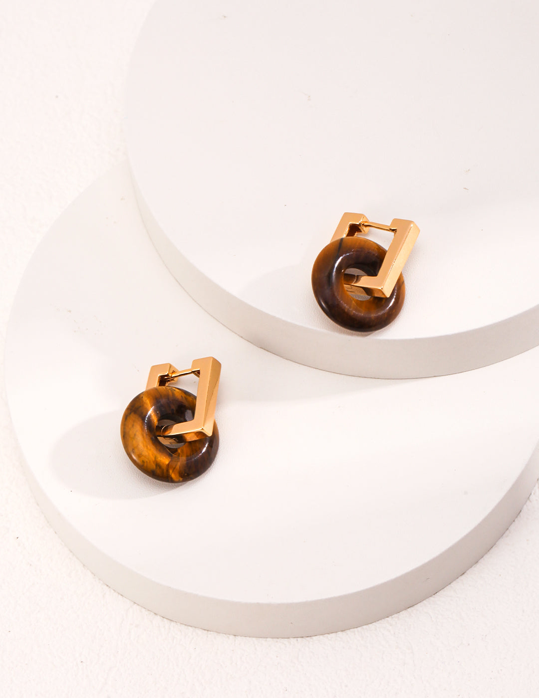 Boucles d'oreilles Blima en pierres Oeil de Tigre