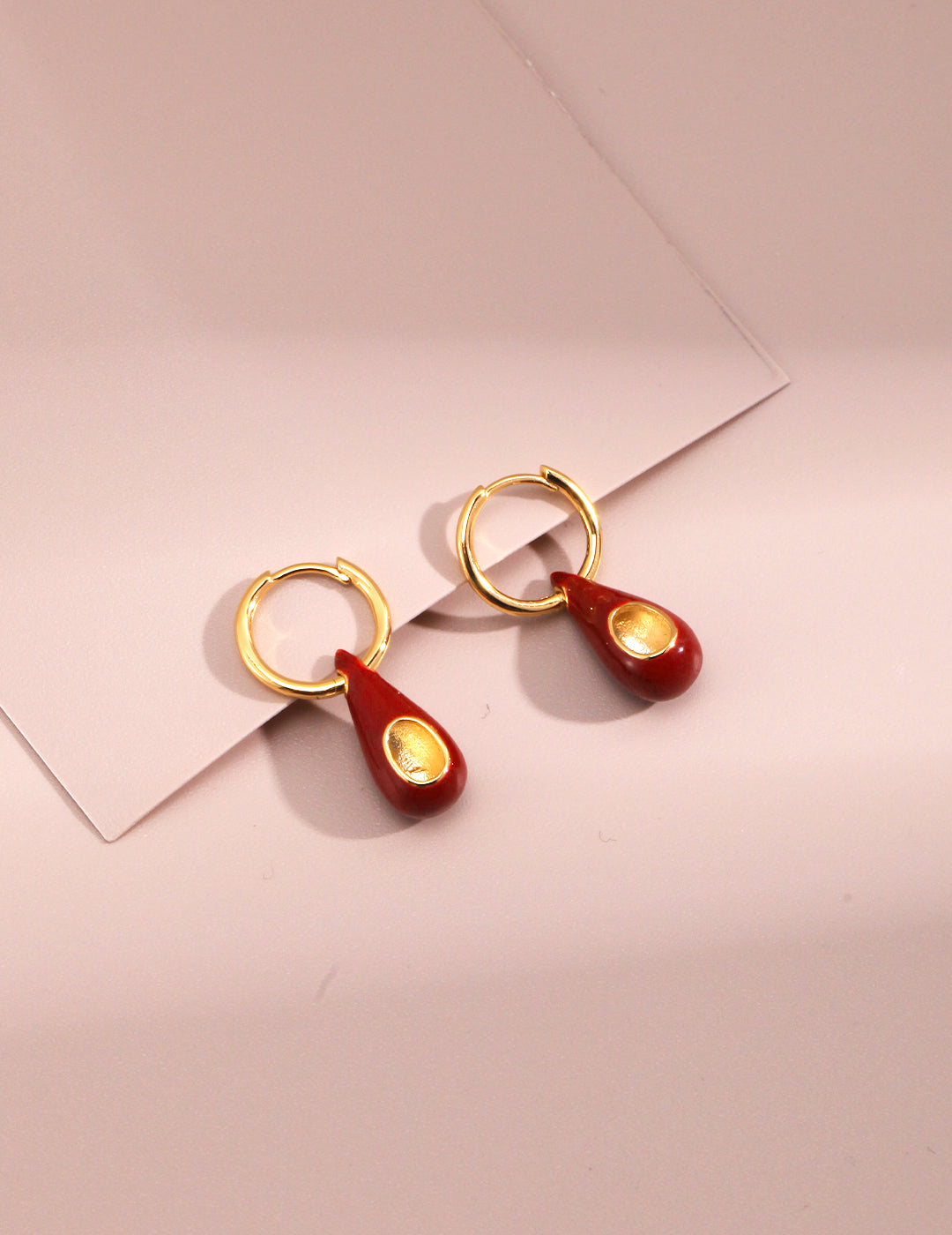 Boucles d'oreilles Gouttes rouges