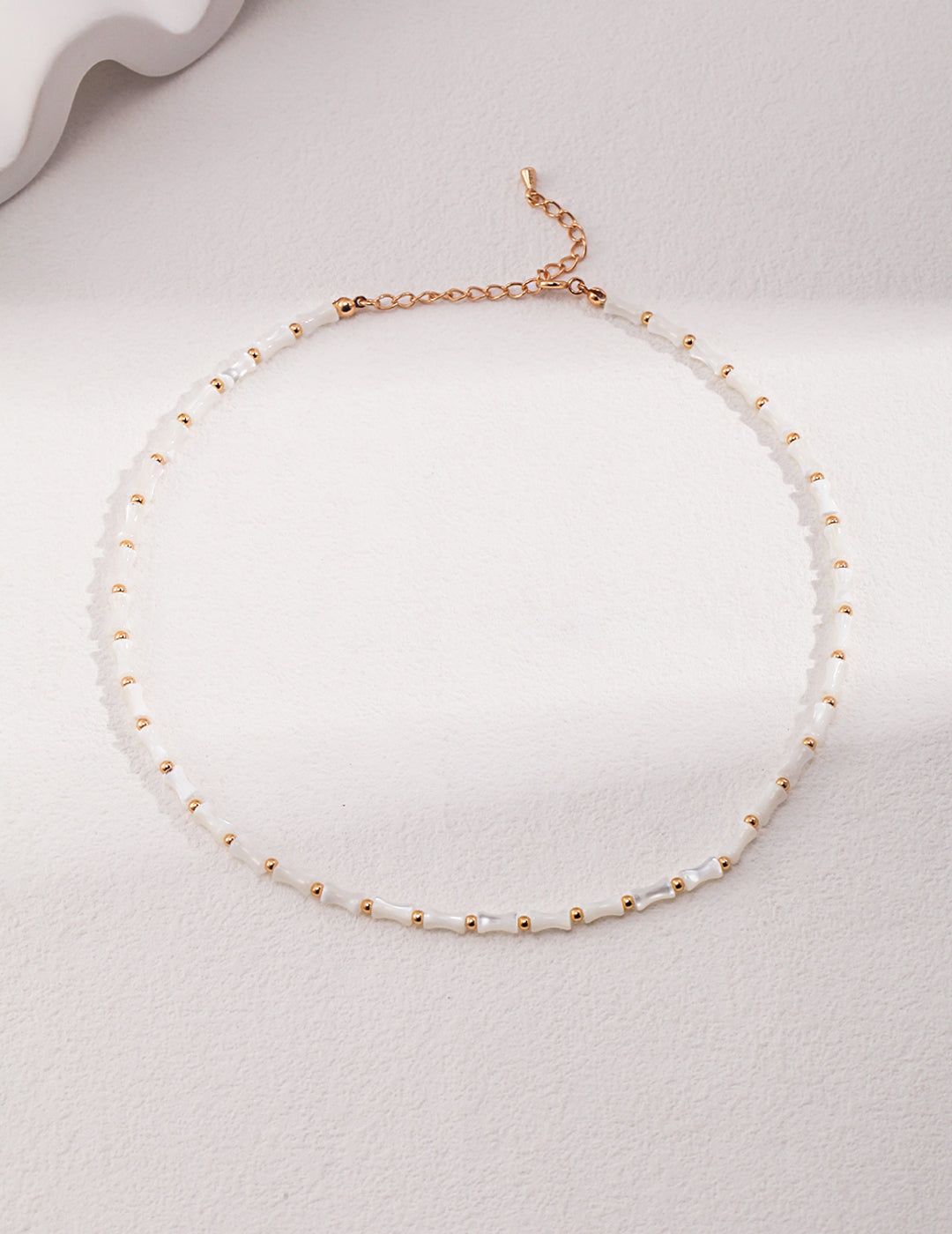 Collier choker Bamboo Blanc