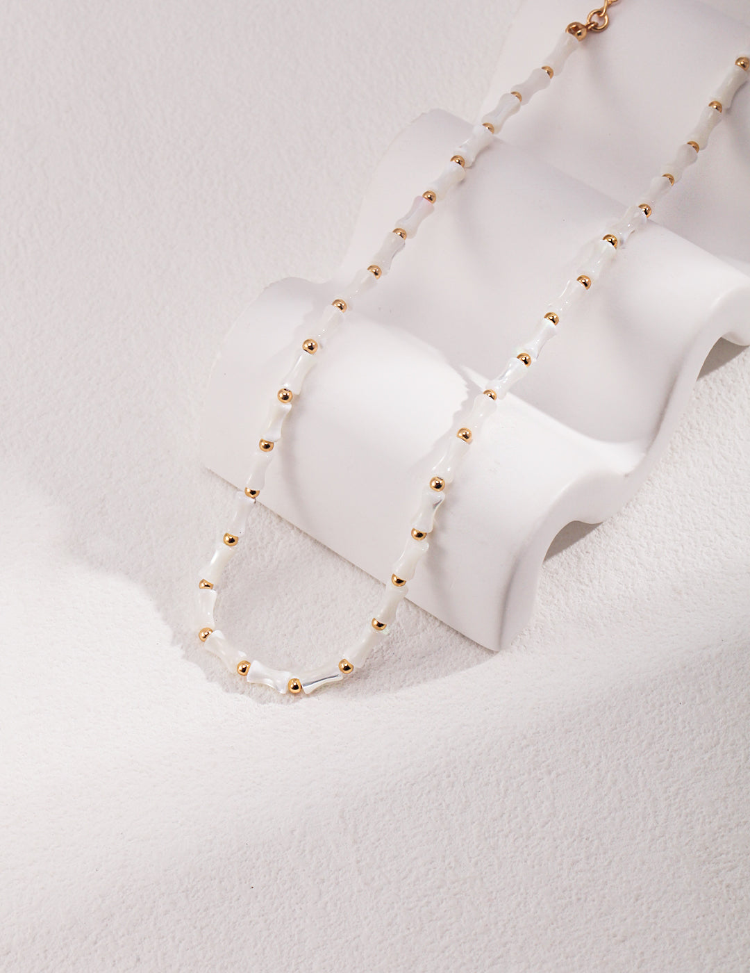 Collier choker Bamboo Blanc